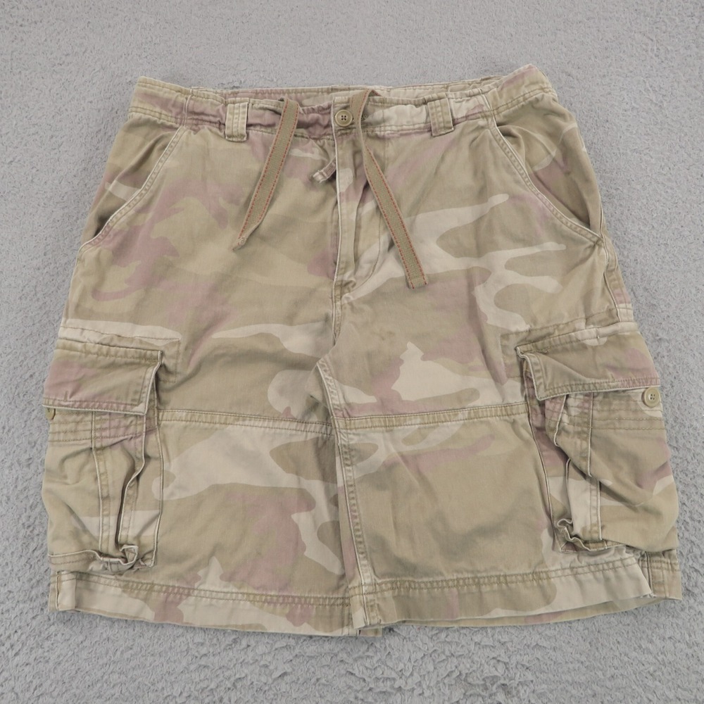 Vintage No Boundaries Men 36 Cargo Shorts Baggy Y2K Khaki Camo NB17B100C